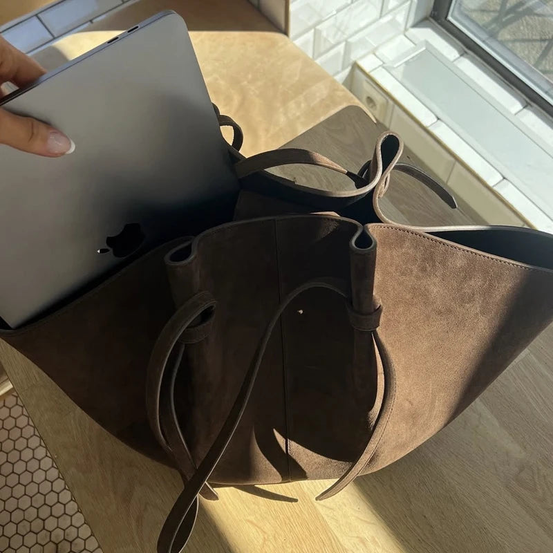 Custom Initial Faux Suede Tote