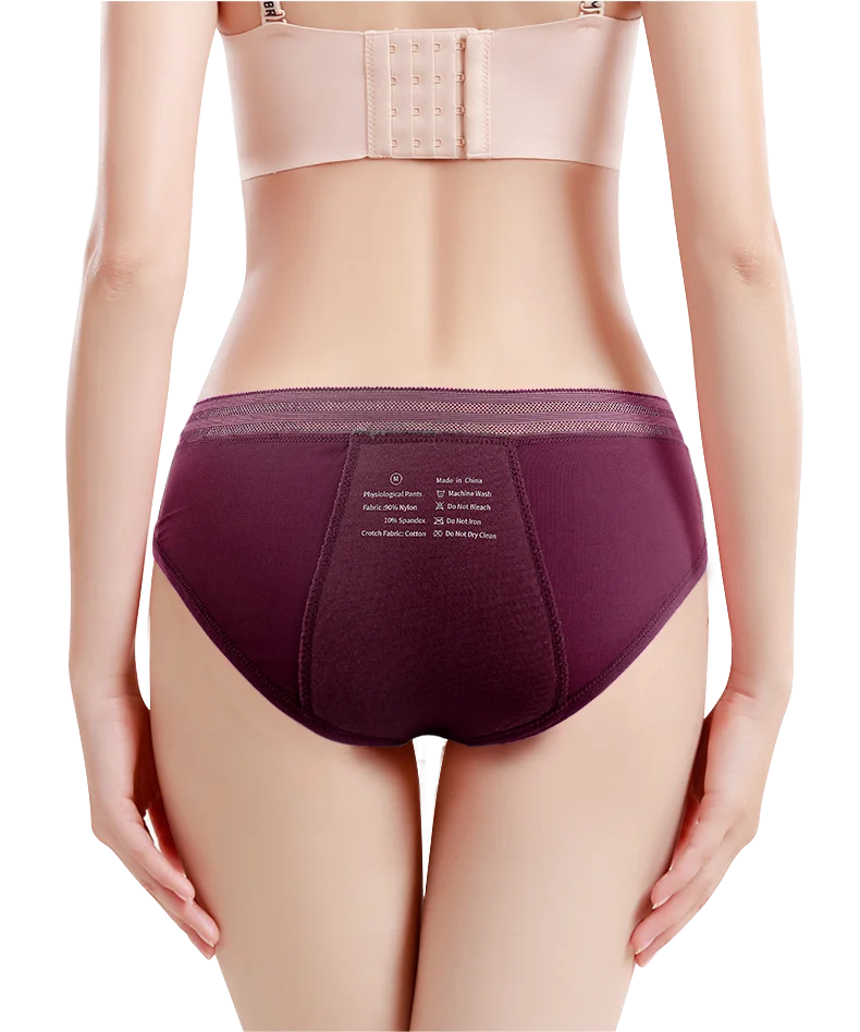 Seamless Cotton Menstrual Panties 4-Layer Leakproof Fast Absorption Women Period Panties Mid-Rise Incontinence Undies