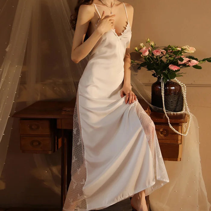 Satin Lace Kimono Robe