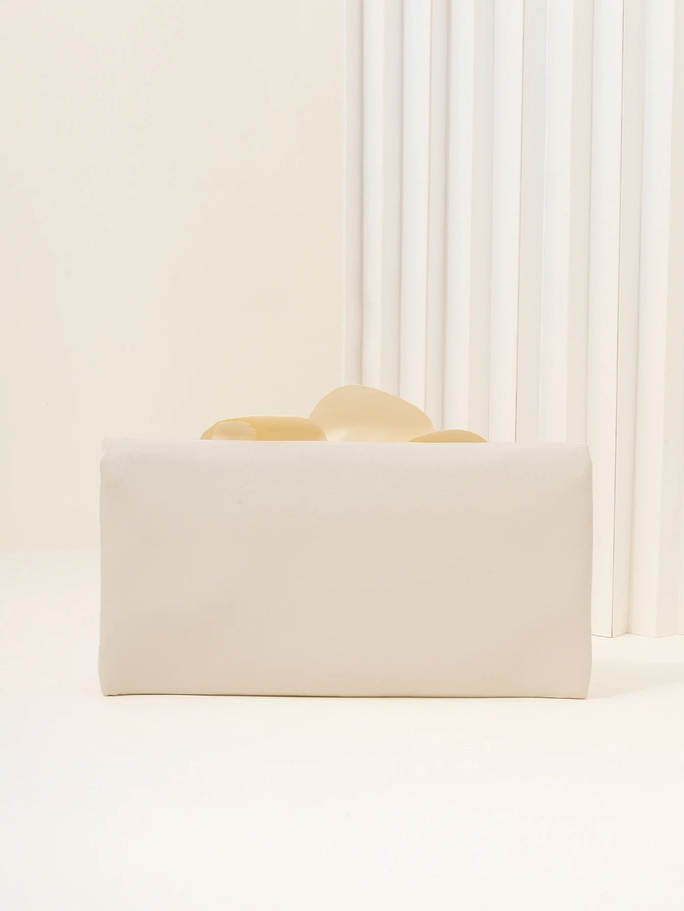 Pleated Flower Clutch Bag