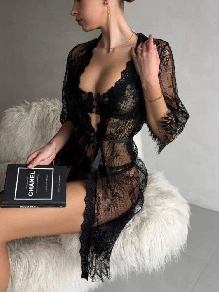 Mesh Lace Robe