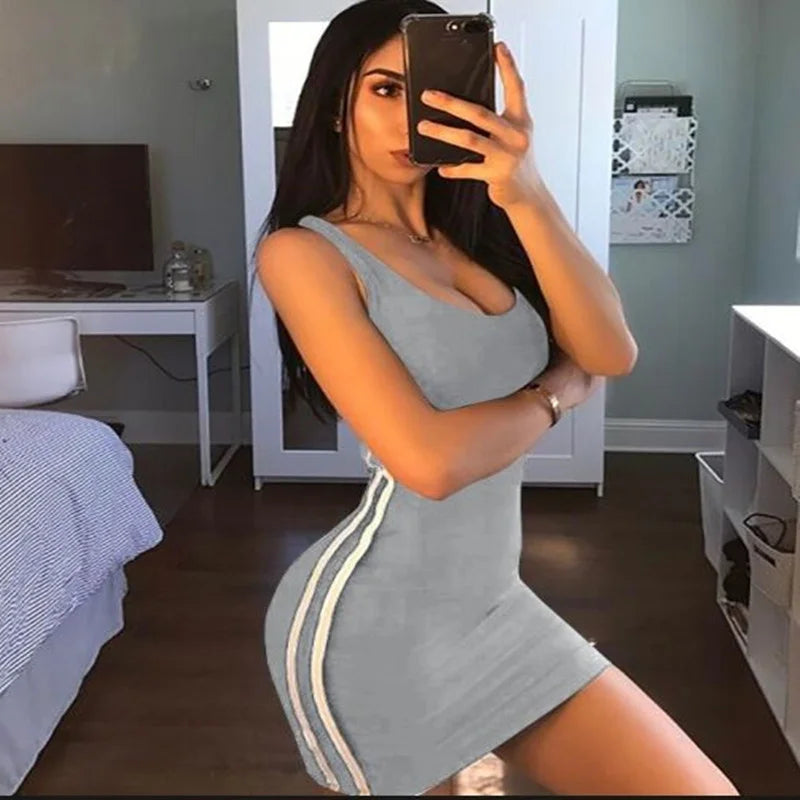 Fitted Sheath Tank Top Dress