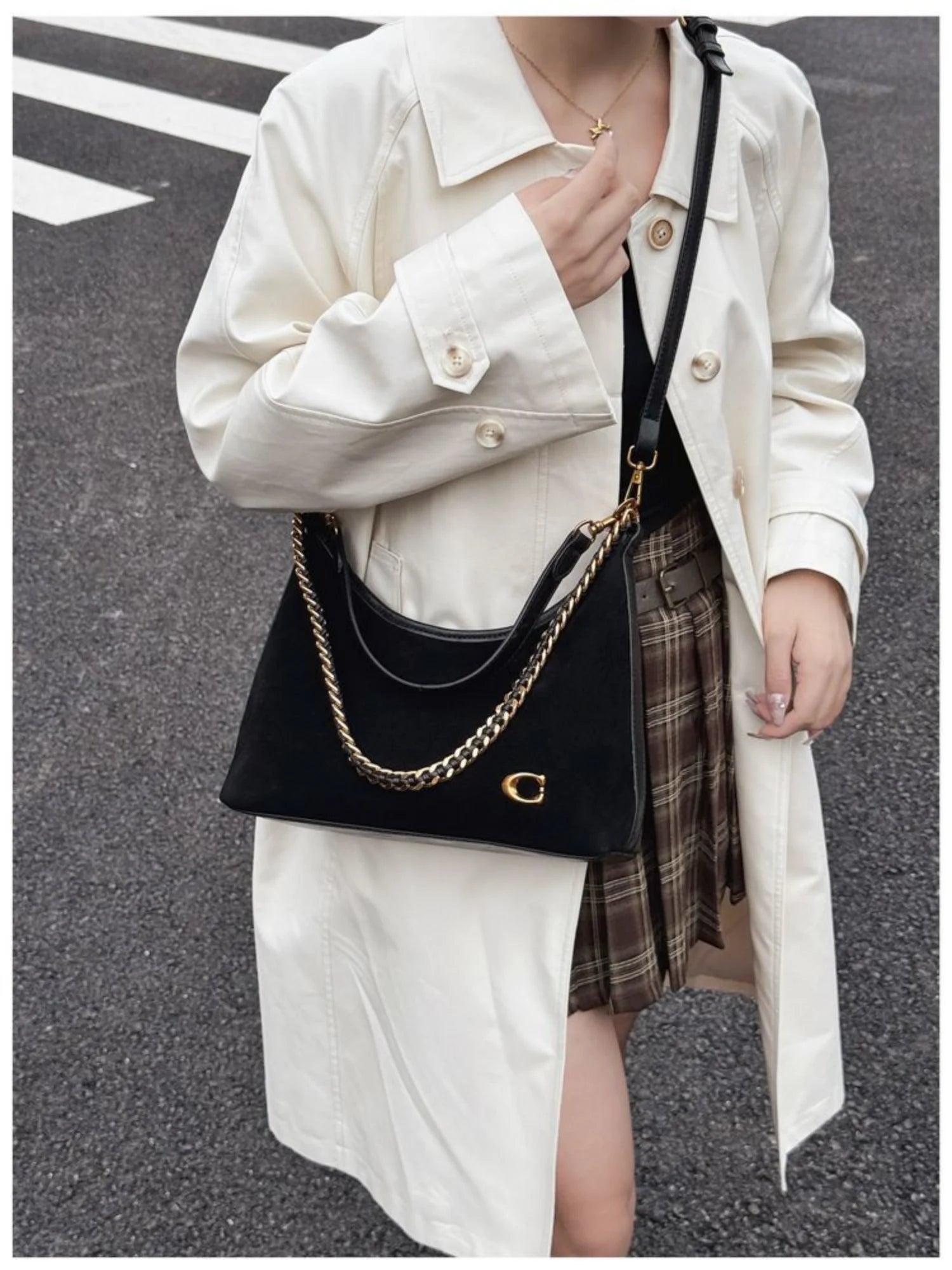 The Suede Chain Tote
