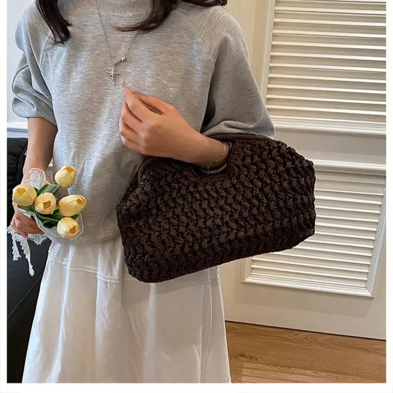 Woven Straw Shoulder Bag