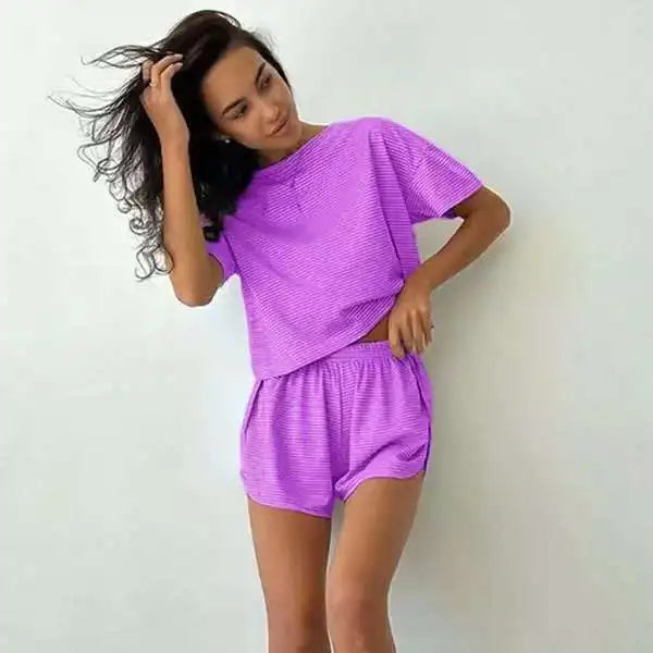 Striped Pajama Short Set