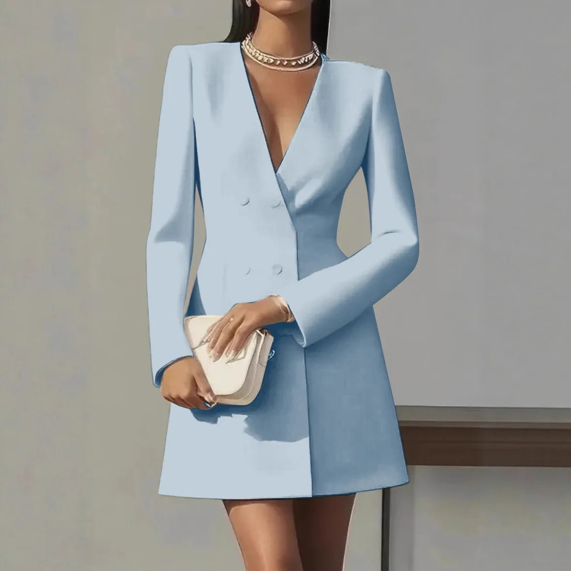 The V-Neck Power Suit Mini Dress