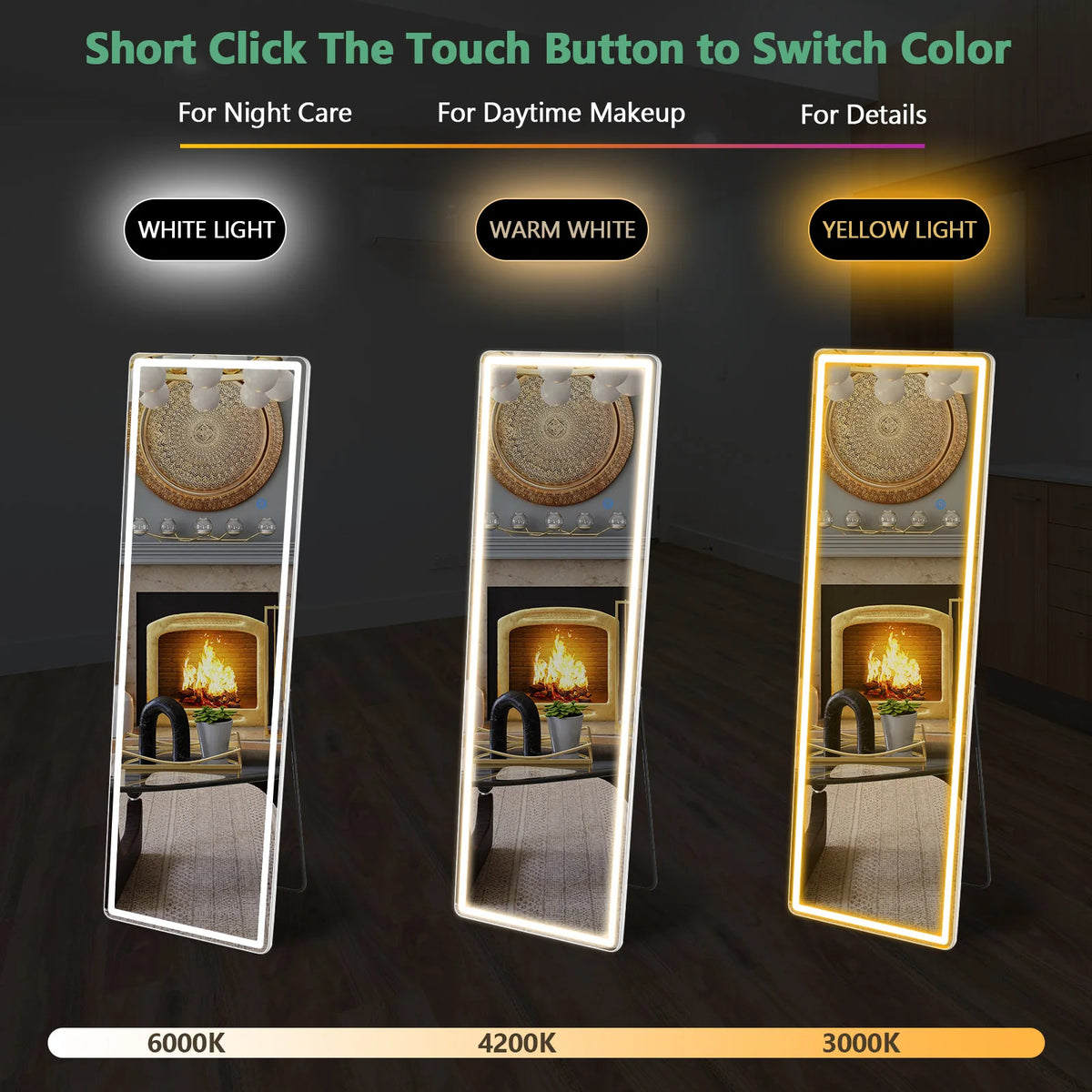 JHK 64x21 Inch Led Full Length Mirror