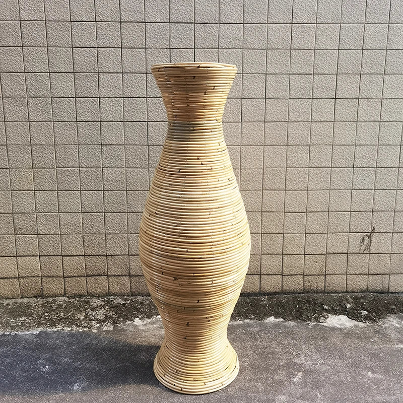 Woven Rattan Floor Vase