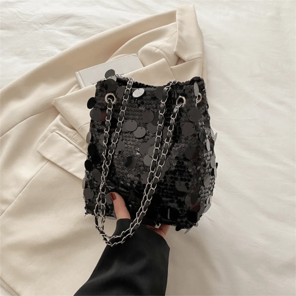 Sequin Bucket Shoulder Bag