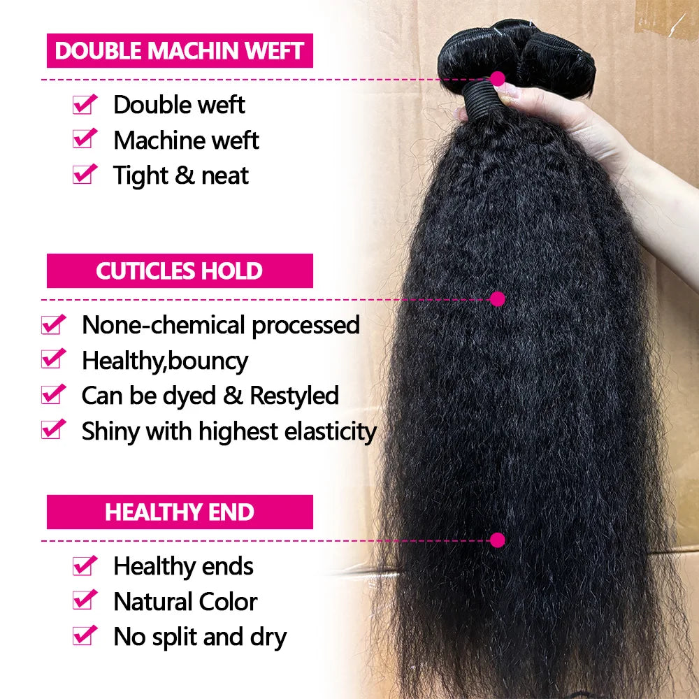 Deep Yaki / Kinky Straight Human Hair Bundles