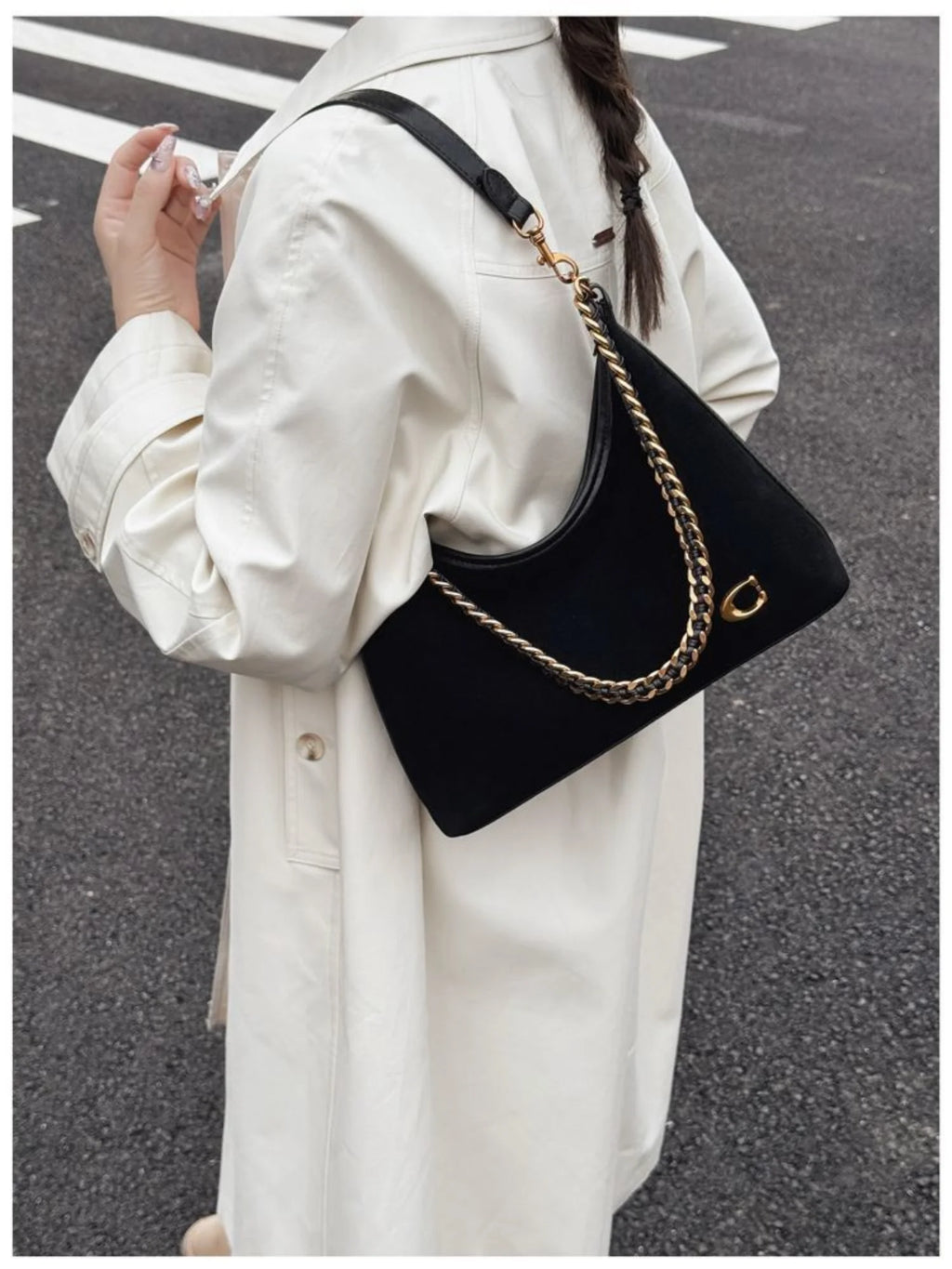The Suede Chain Tote