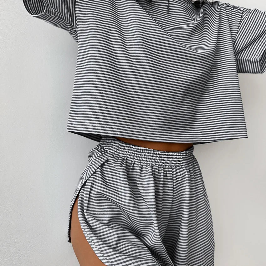 Striped Pajama Short Set