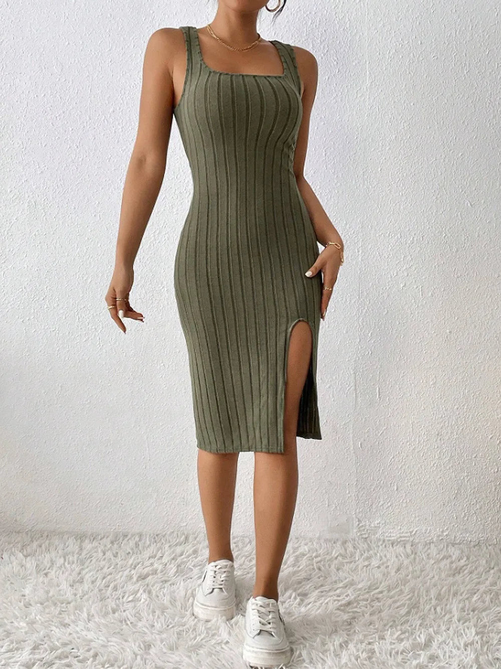 Split Tank Bodycon Dress