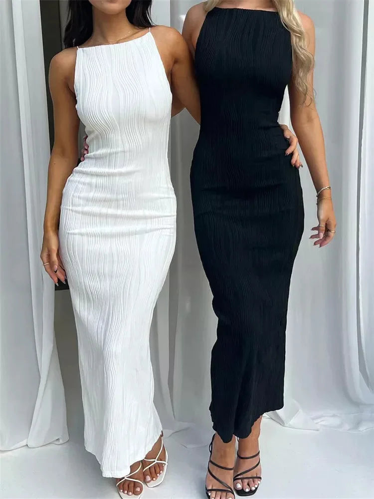 Ruched Split Maxi Dress