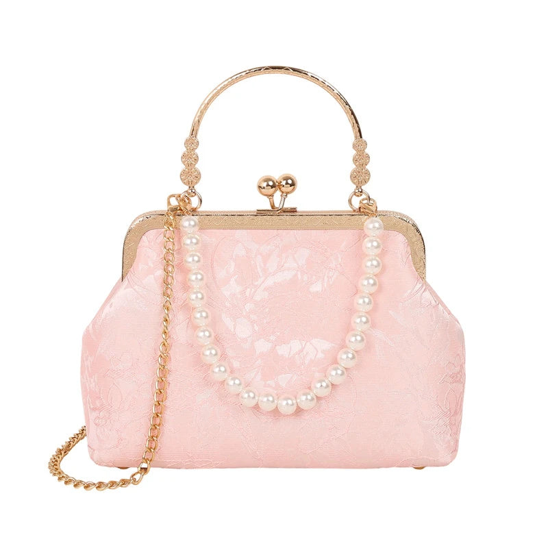 Pearl Lace Evening Clutch