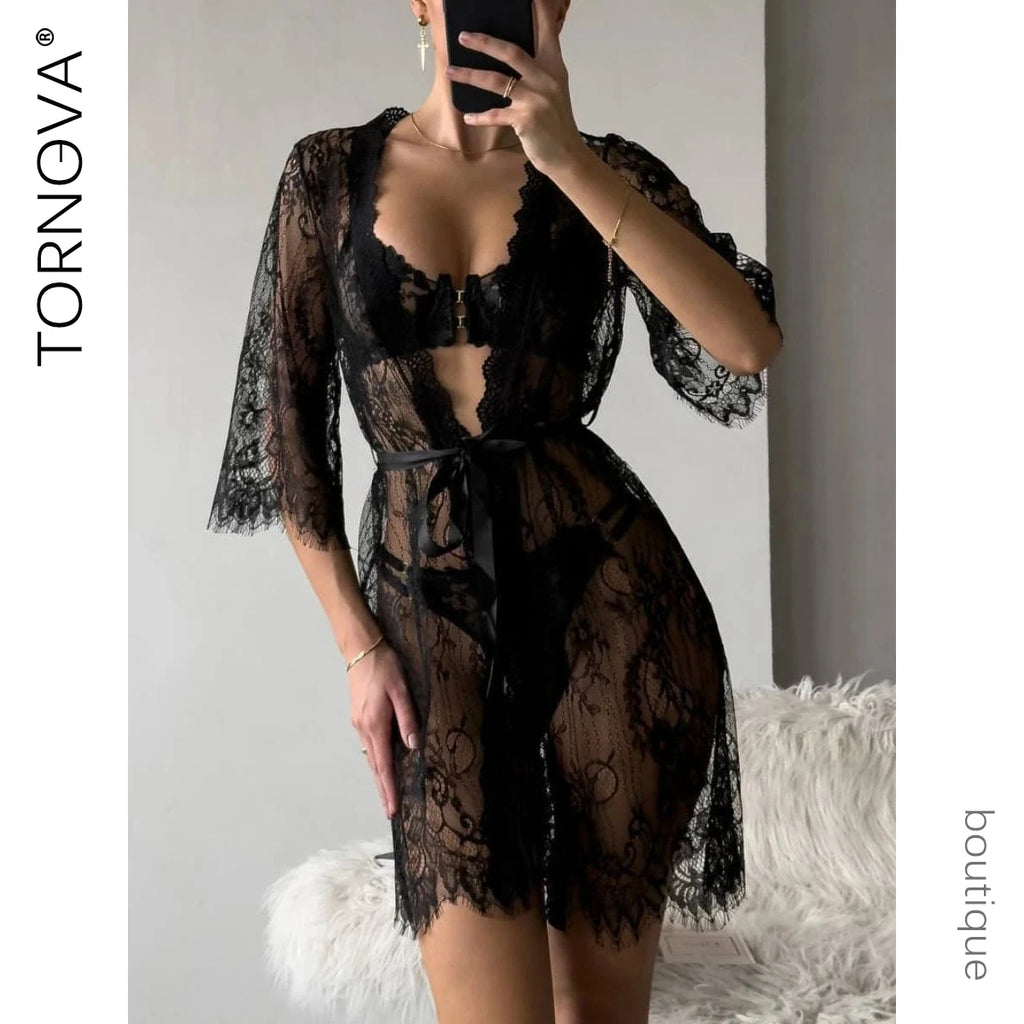 Mesh Lace Robe