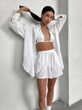 Dream In White Cotton Pajama Set - 3 Piece