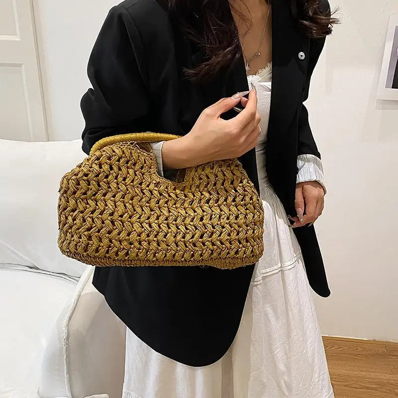 Woven Straw Shoulder Bag