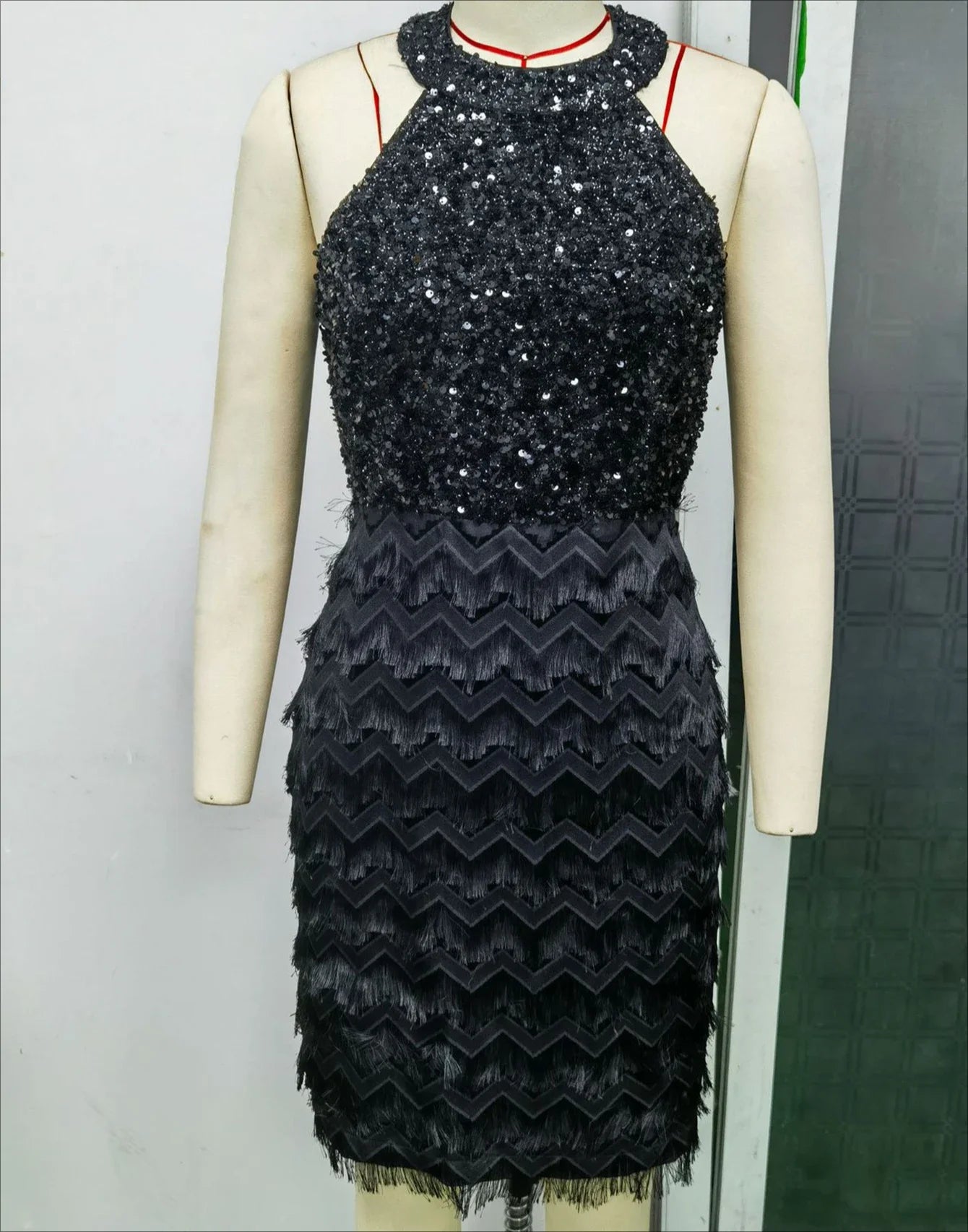 Tassel Sequin Mini Dress