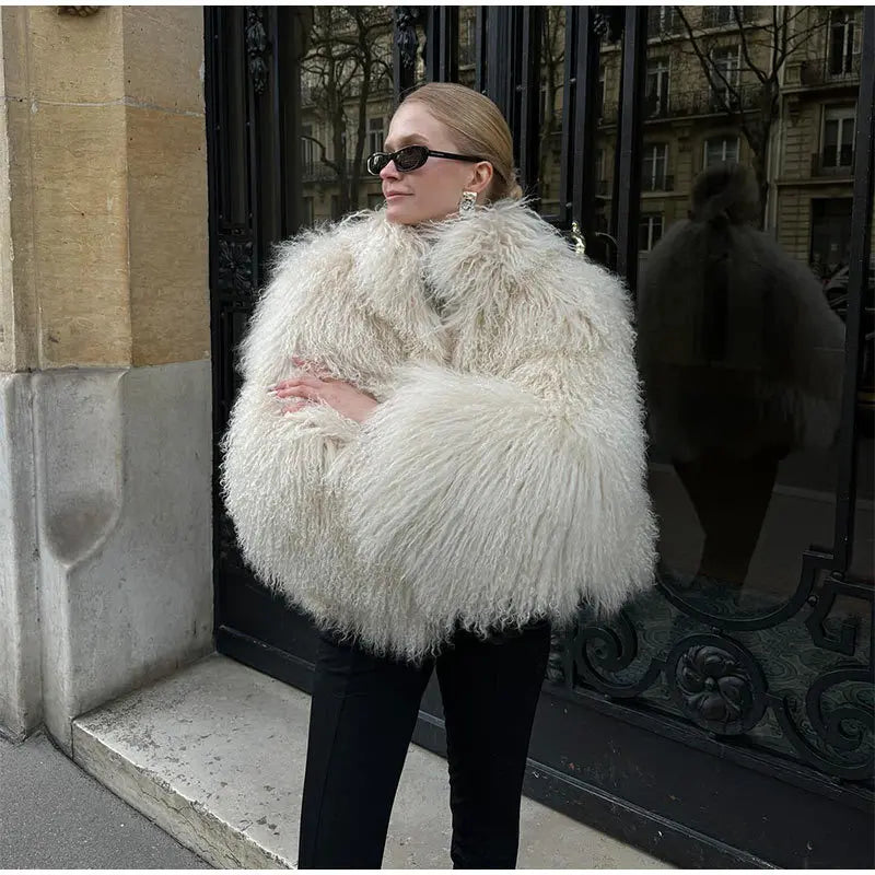 Tan Faux Fur Cardigan Coat