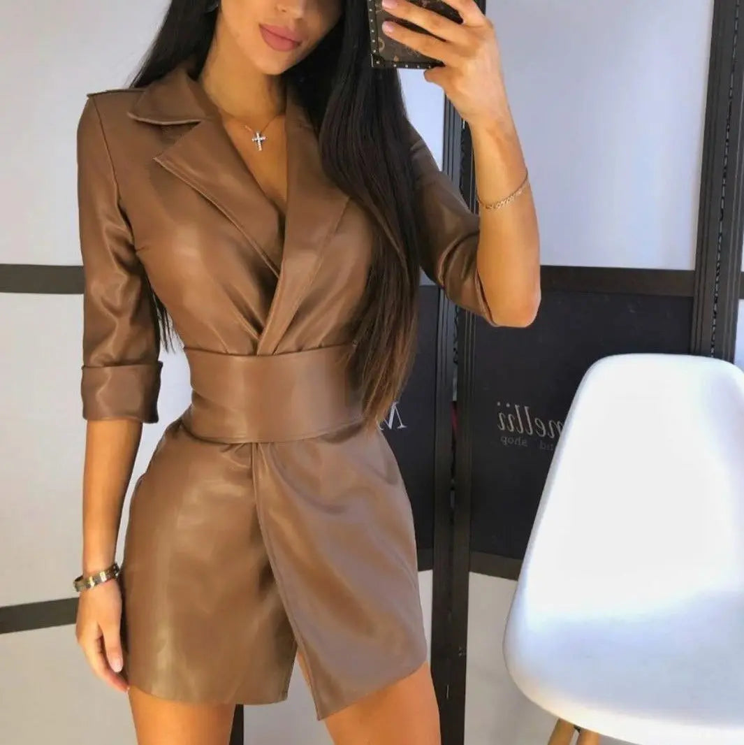 Leather Suit Jacket Dress