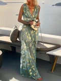 Deep V-Neck Maxi Dress