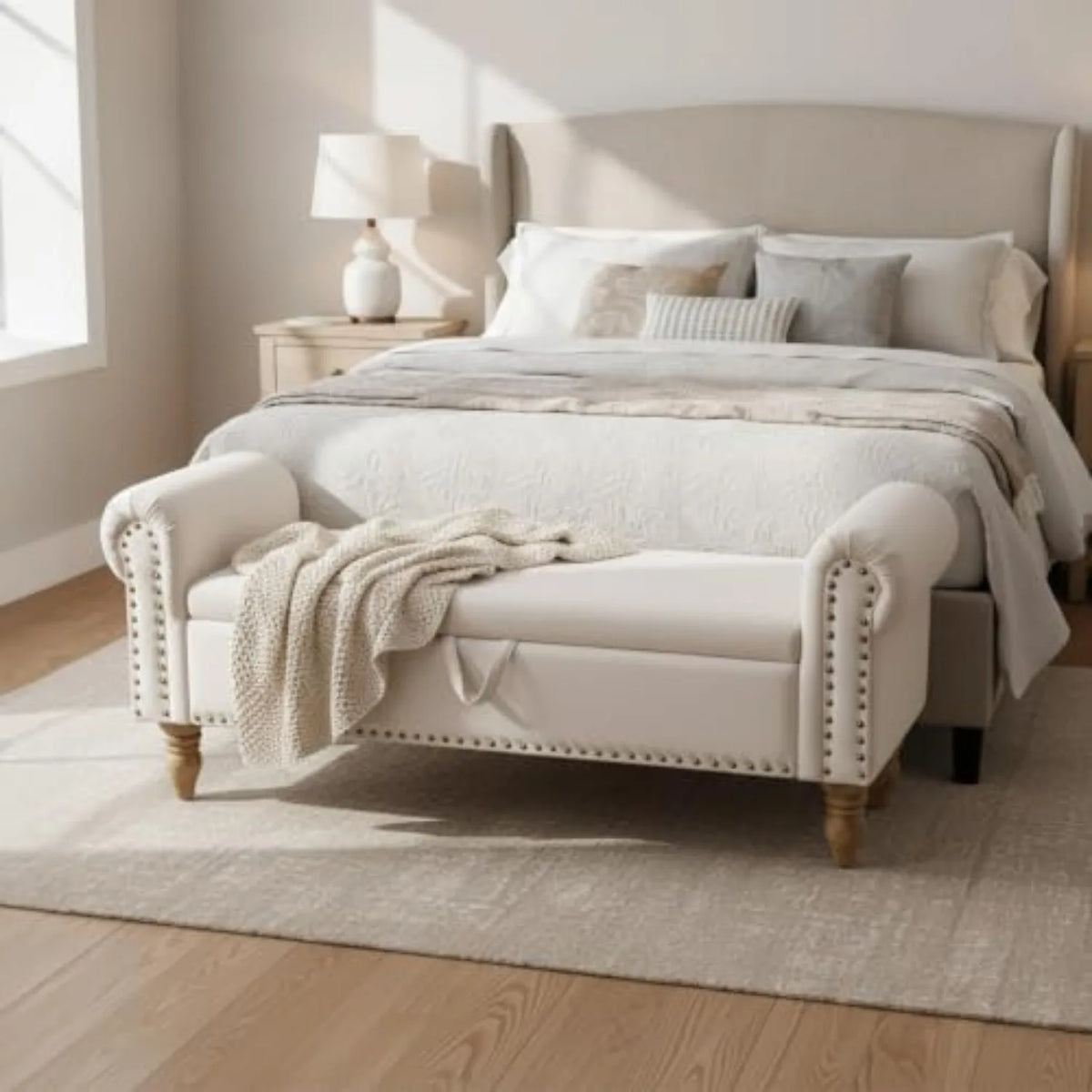 55" Queen End of Bed Storage Bench