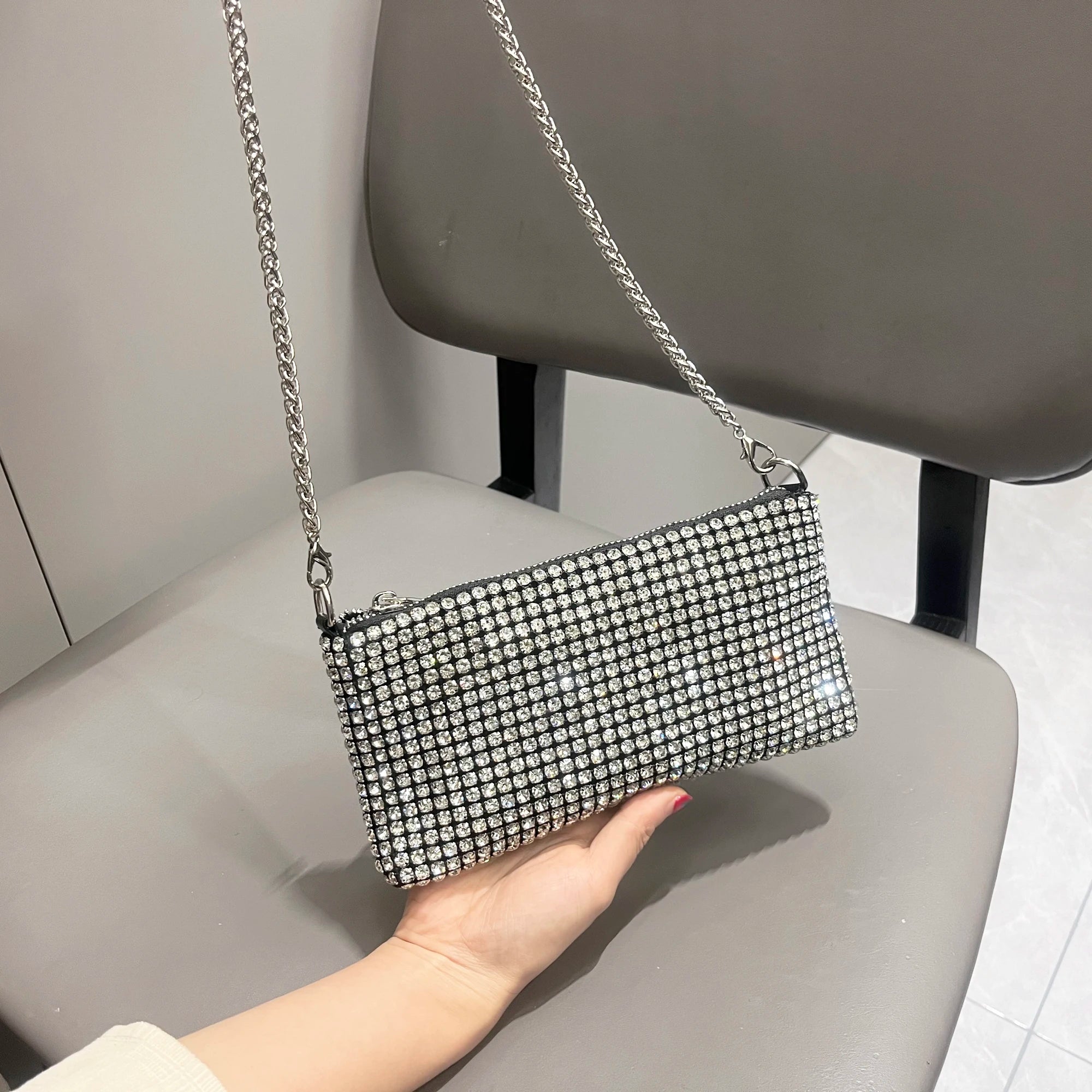 Designer Rhinestone Shoulder Bag