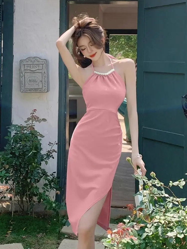 Pearl Halter Knit Dress