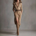 Suede Shirt Dress