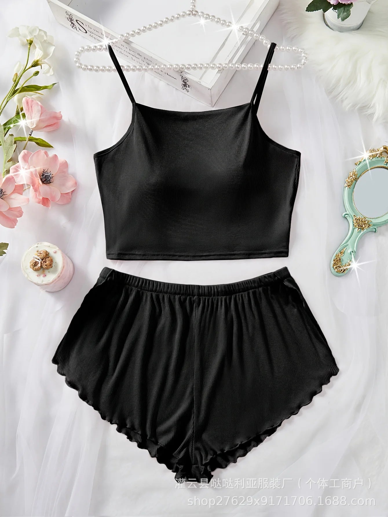 Lace-Trim Lounge Set