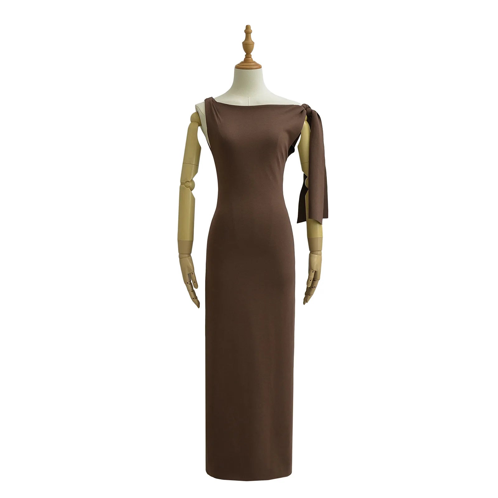 One-Shoulder Knotted Maxi Dress