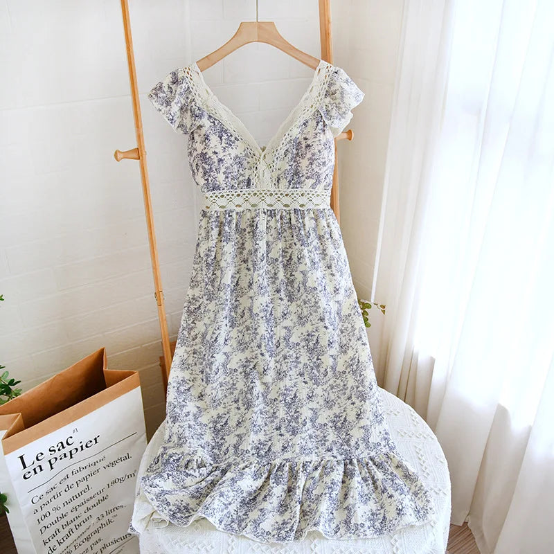 Cotton V-Neck Nightgown