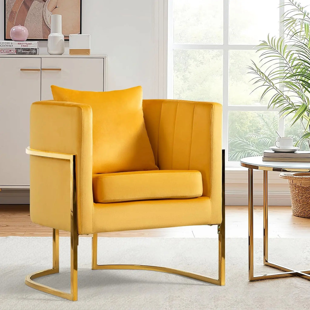 Leather Upholstered Barrel Armchair (with Pillow)