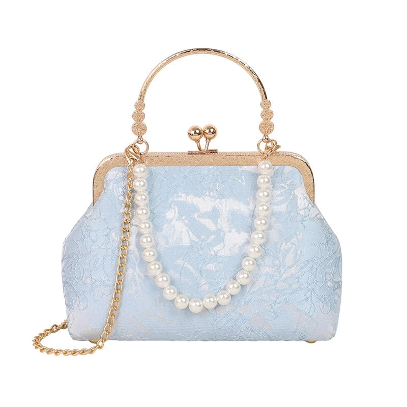 Pearl Lace Evening Clutch