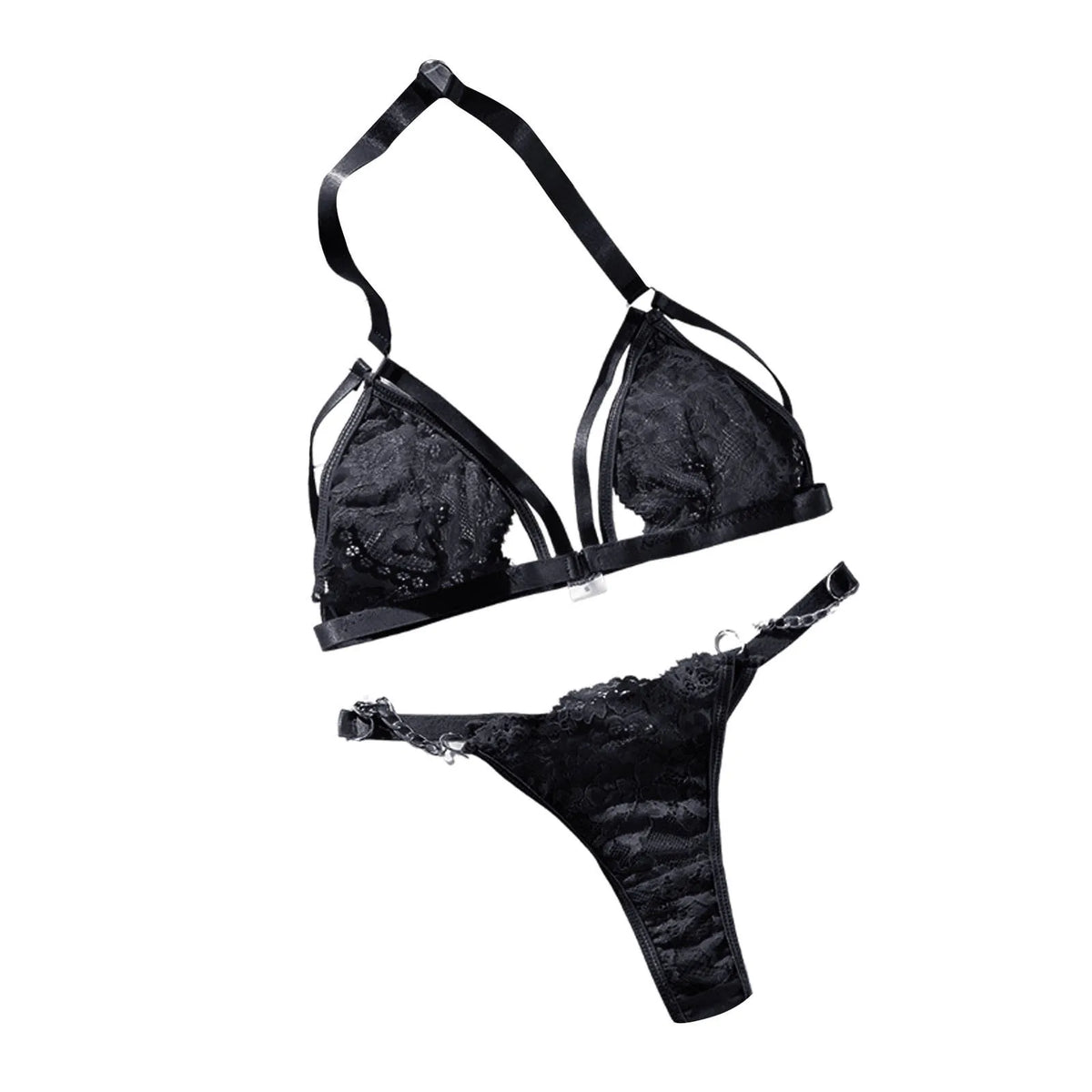 Elegant Embroidered Lace Lingerie Set