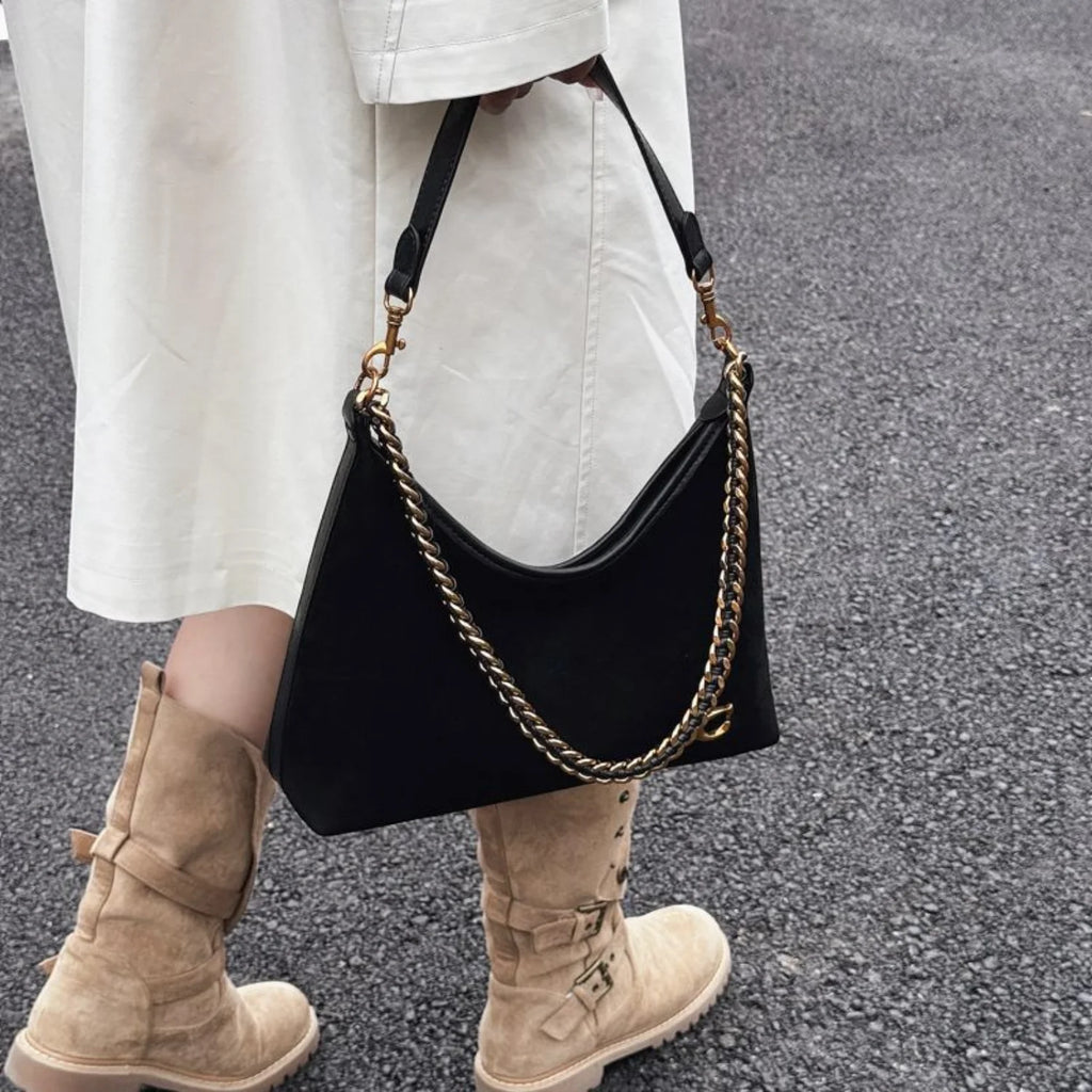 The Suede Chain Tote