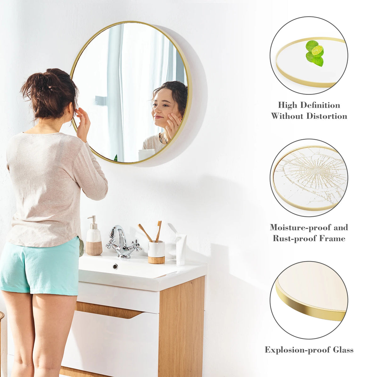 Large Round Vanity Mirror