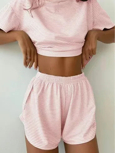 Striped Pajama Short Set