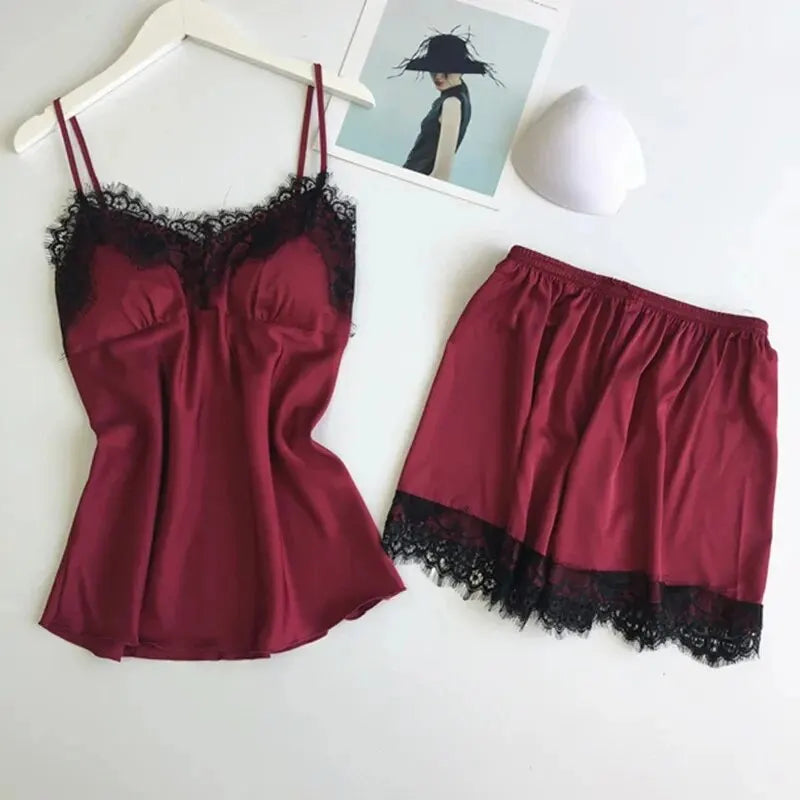 Lace Cami & Shorts Pajama Set