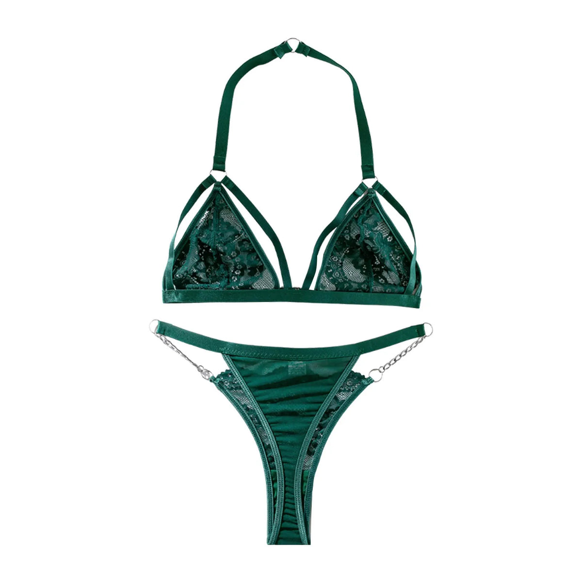 Elegant Embroidered Lace Lingerie Set
