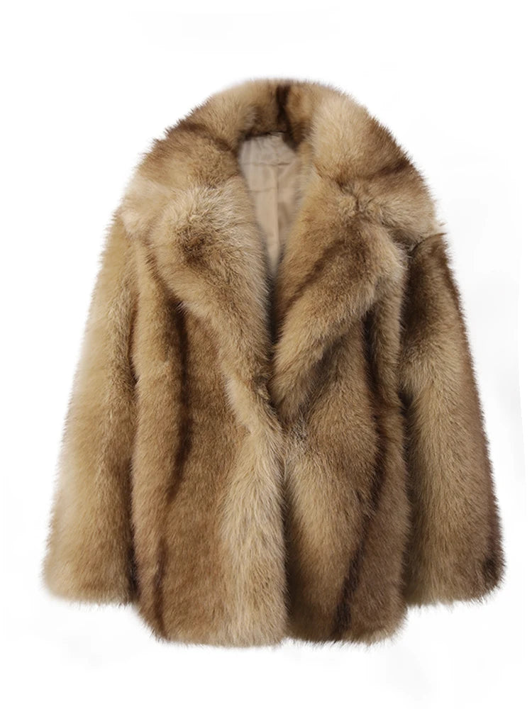Khaki Plush Faux Fur Jacket
