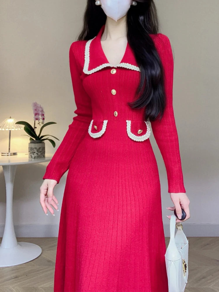 French Knit Midi Dress