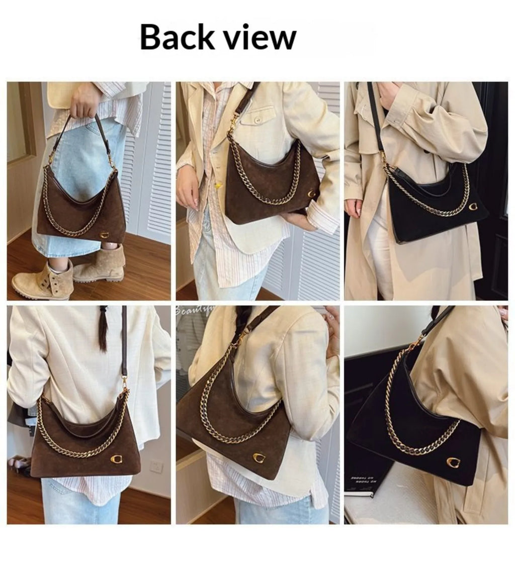 The Suede Chain Tote