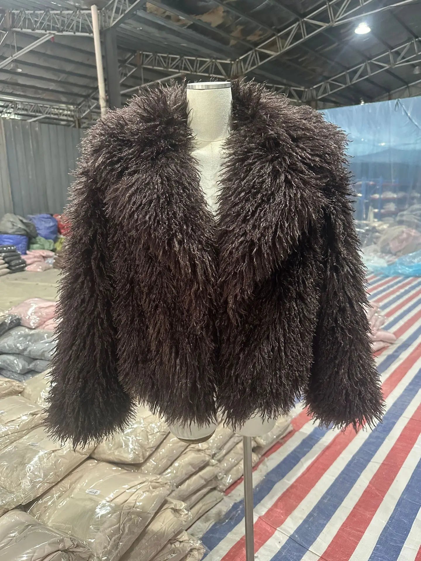 Tan Faux Fur Cardigan Coat
