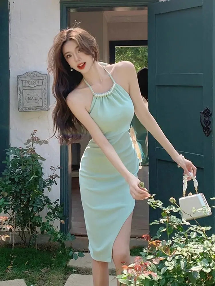 Pearl Halter Knit Dress