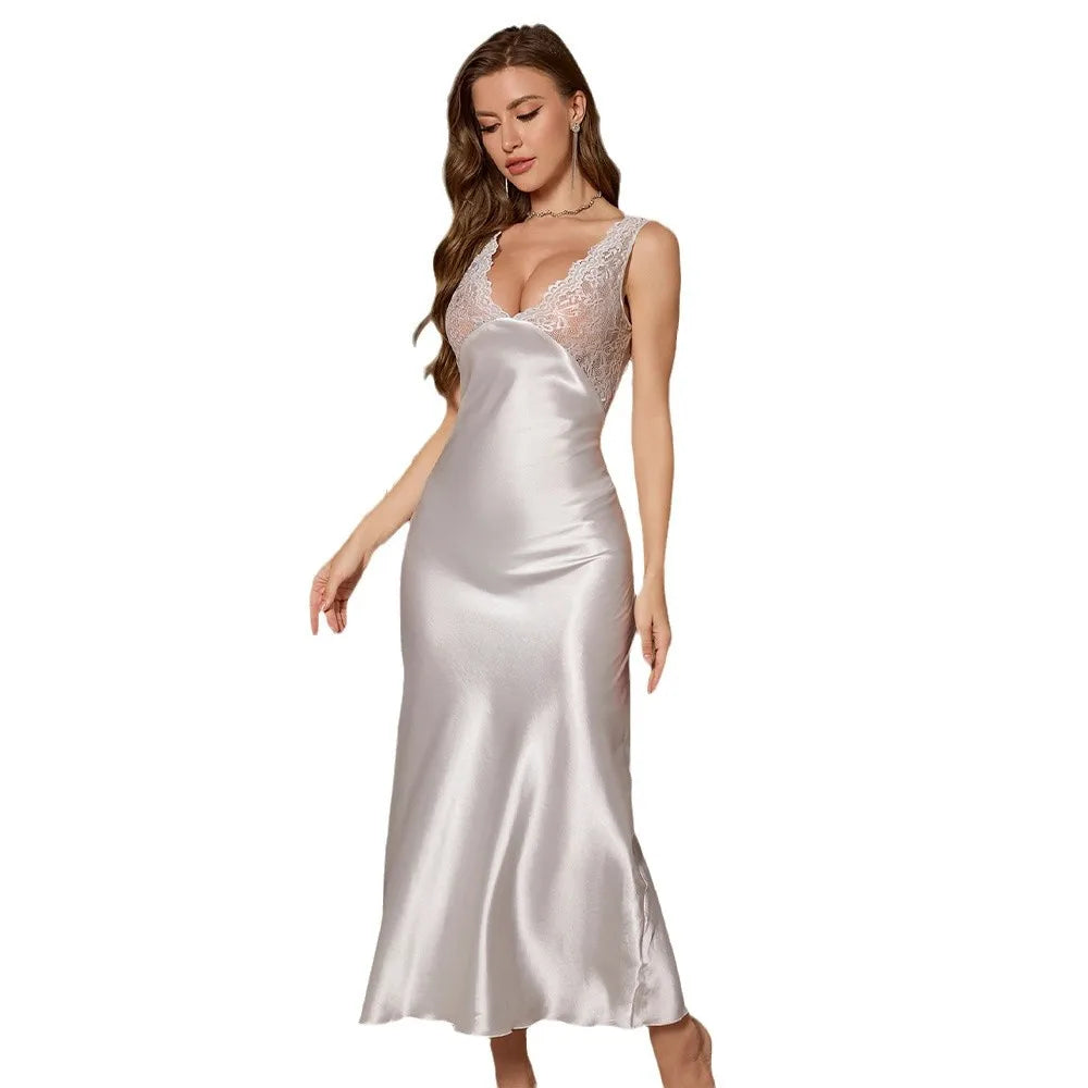 Lace Silk Lounge Dress
