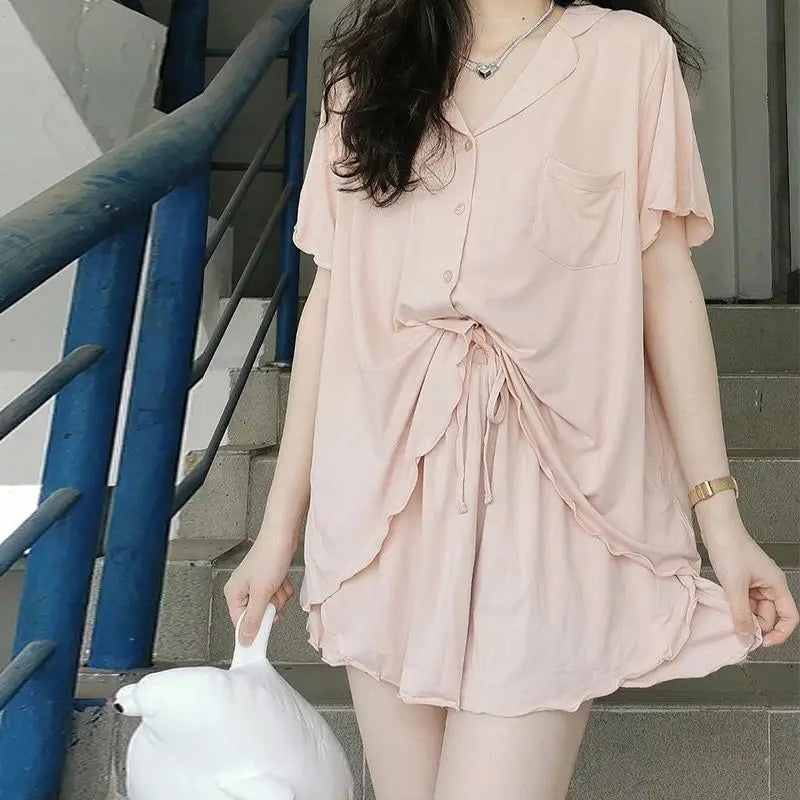 Ruffled Pajama Set
