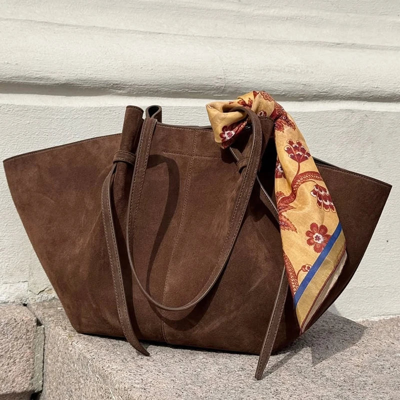Custom Initial Faux Suede Tote
