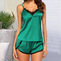 Lace V-Neck Babydoll Shorts Set